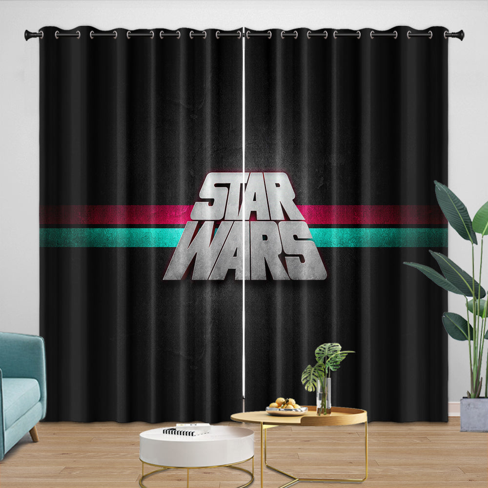 Star Wars Pattern Curtains Movie Blackout Window Drapes