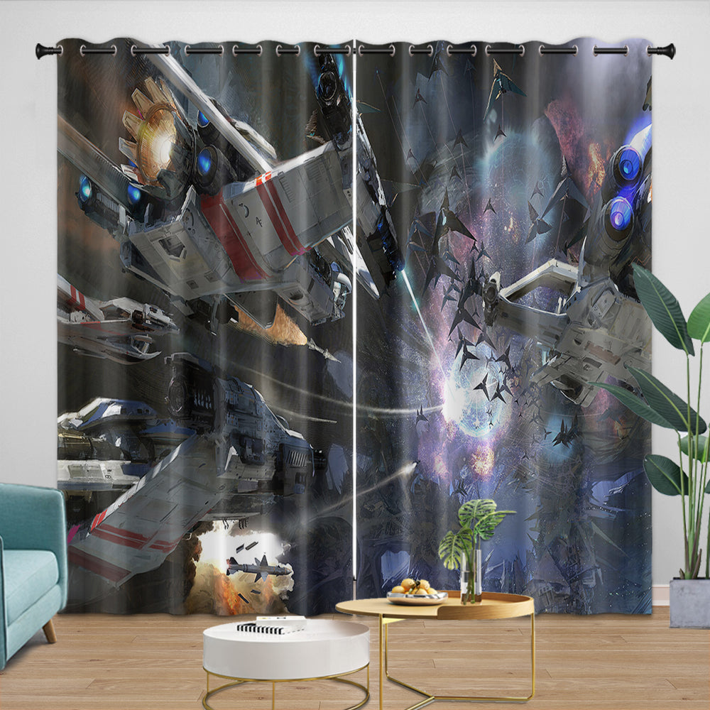 Star Wars Pattern Curtains Movie Blackout Window Drapes