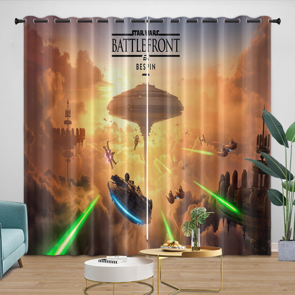 Star Wars Pattern Curtains Movie Blackout Window Drapes