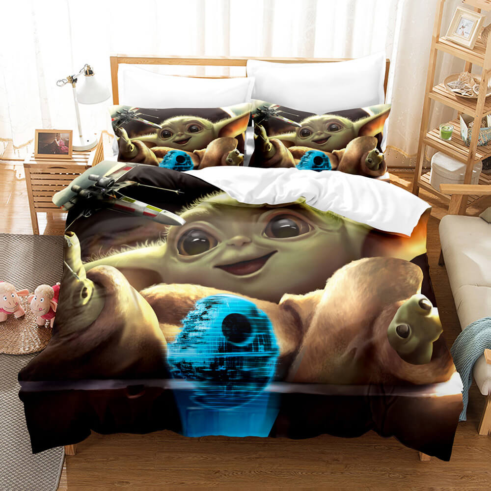Star Wars Yoda Baby Pattern Bedding Set Quilt Cover Without Filler