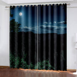 Starry Sky Space Curtains Blackout Window Treatments Drapes Room Decor
