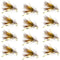 Kaufmann's Yellow Crystal Stimulator Rubber Legs Dry Fly - 1 Dozen Flies Hook Size 10