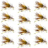 Kaufmann's Yellow Crystal Stimulator Rubber Legs Dry Fly - 1 Dozen Flies Hook Size 10