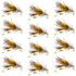 Kaufmann's Yellow Crystal Stimulator Rubber Legs Dry Fly - 1 Dozen Flies Hook Size 8