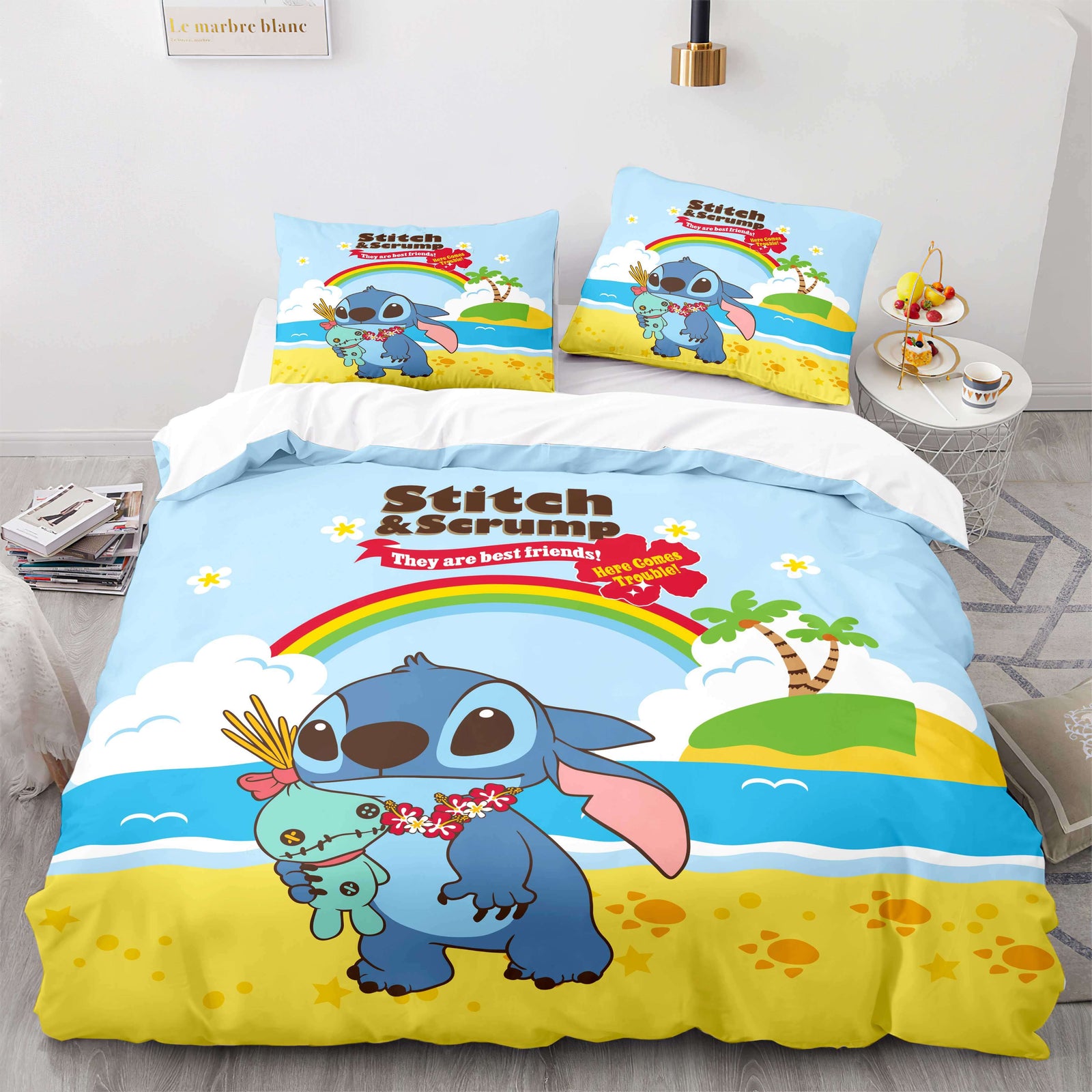 Stitch and Scrump Bedding Set Cosplay Quilt Cover Without Filler