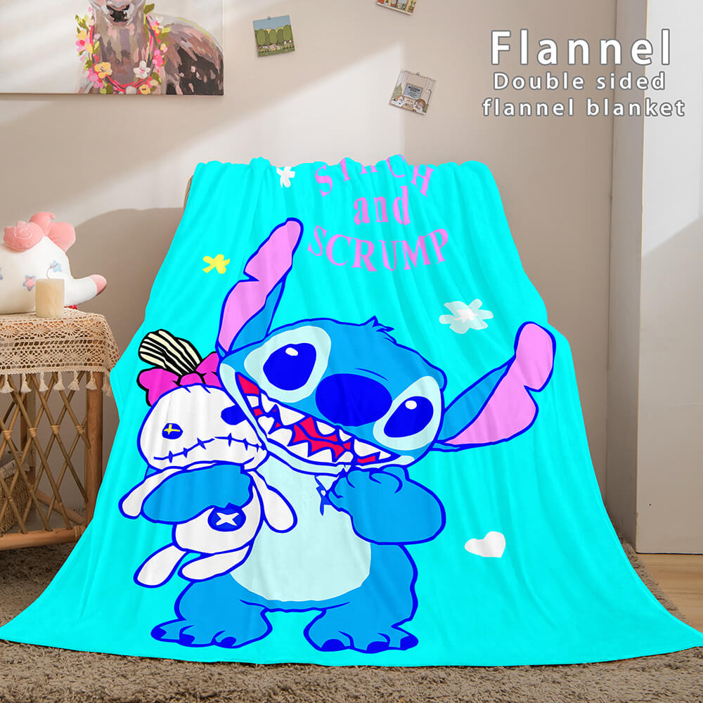 Stitch Cosplay Flannel Throw Blanket Micro Fleece Plush Blanket