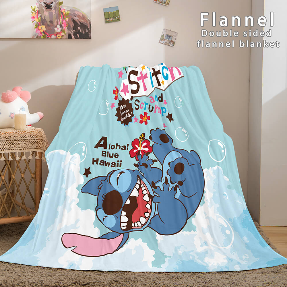 Stitch Cosplay Flannel Throw Blanket Micro Fleece Plush Blanket