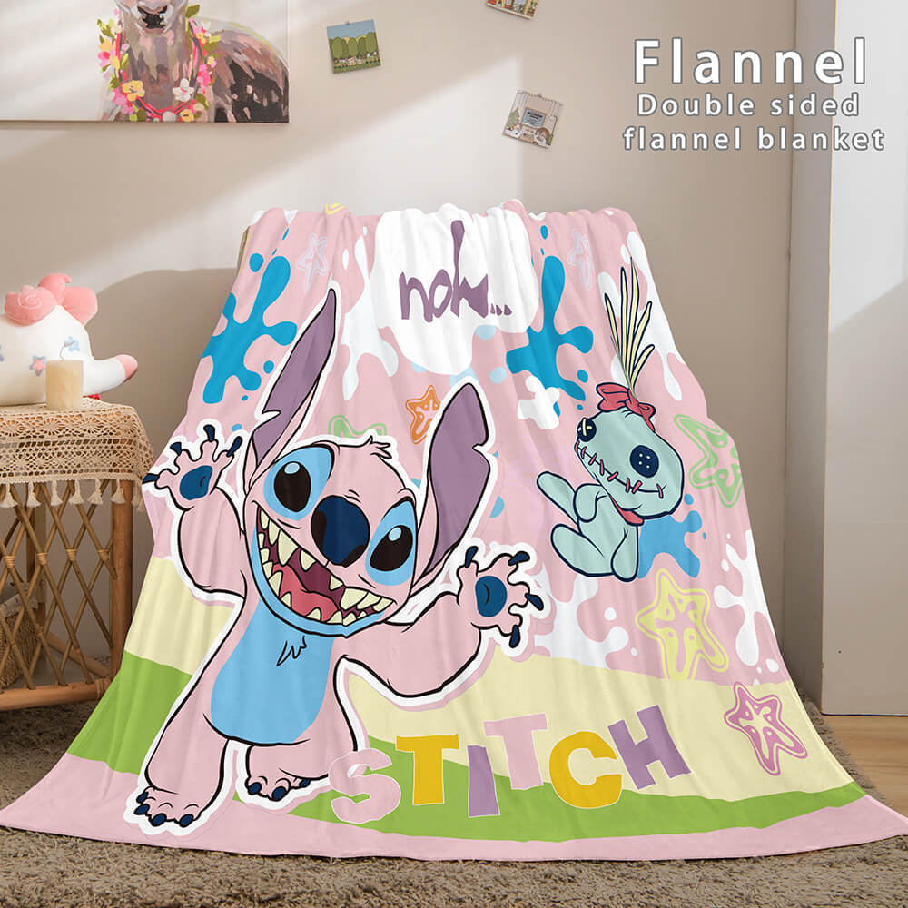 Stitch Cosplay Flannel Throw Blanket Micro Fleece Plush Blanket