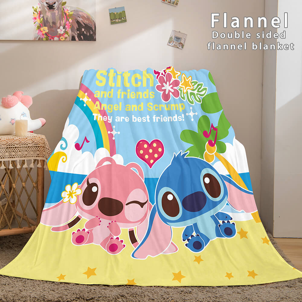 Stitch Cosplay Flannel Throw Blanket Micro Fleece Plush Blanket