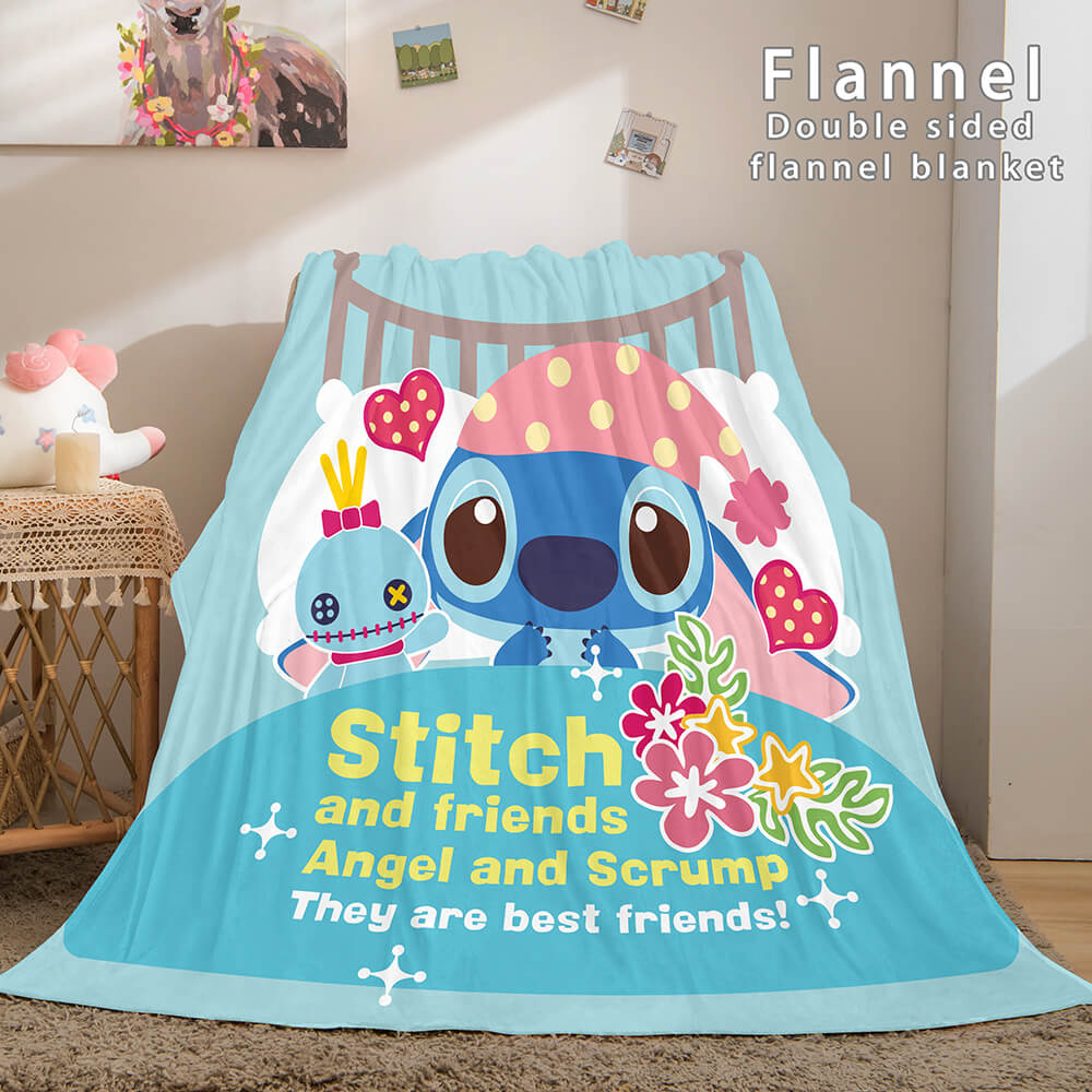 Stitch Cosplay Flannel Throw Blanket Micro Fleece Plush Blanket