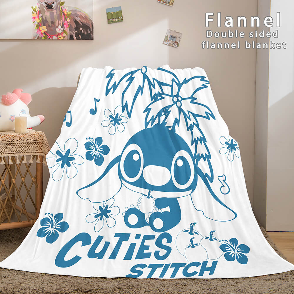 Stitch Cosplay Flannel Throw Blanket Micro Fleece Plush Blanket