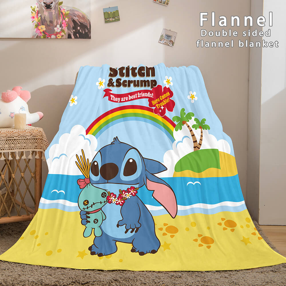 Stitch Cosplay Flannel Throw Blanket Micro Fleece Plush Blanket