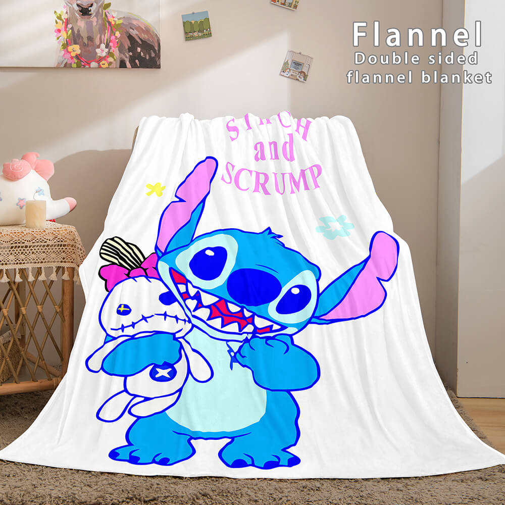 Stitch Cosplay Flannel Throw Blanket Micro Fleece Plush Blanket