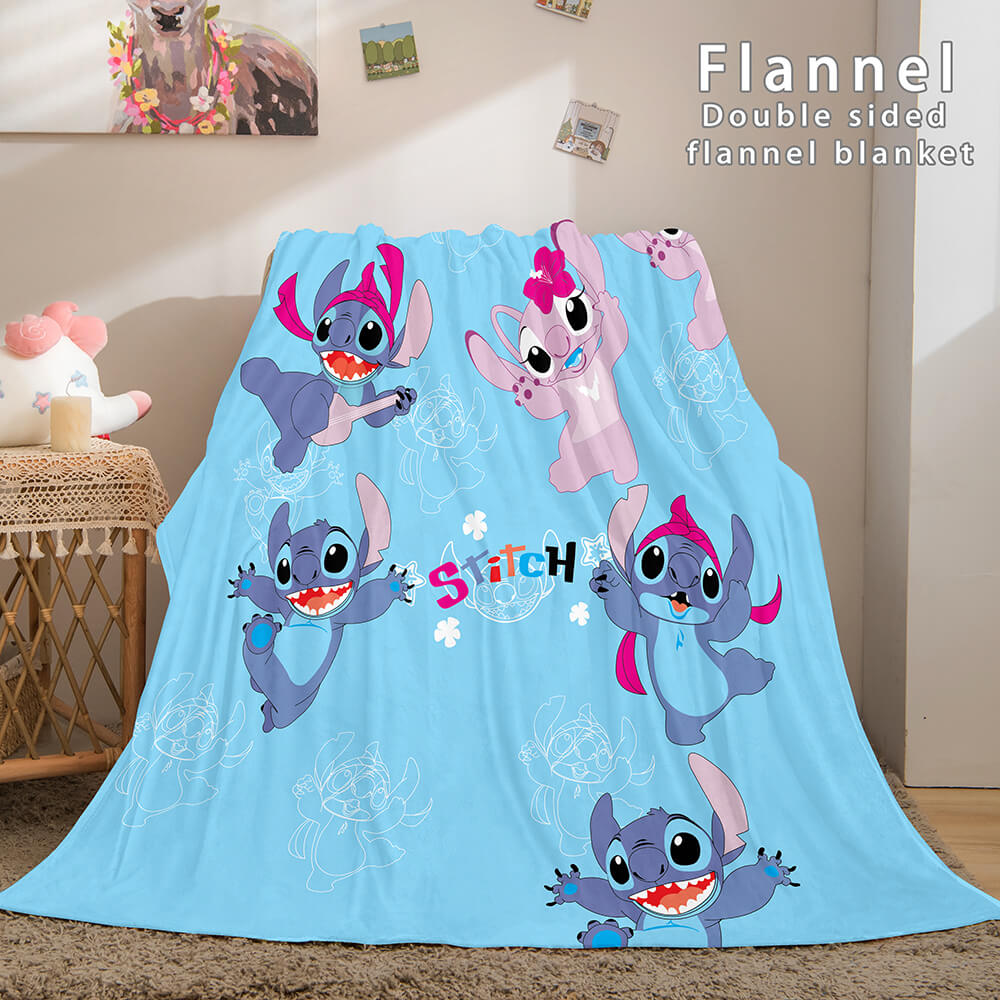 Stitch Cosplay Flannel Throw Blanket Micro Fleece Plush Blanket