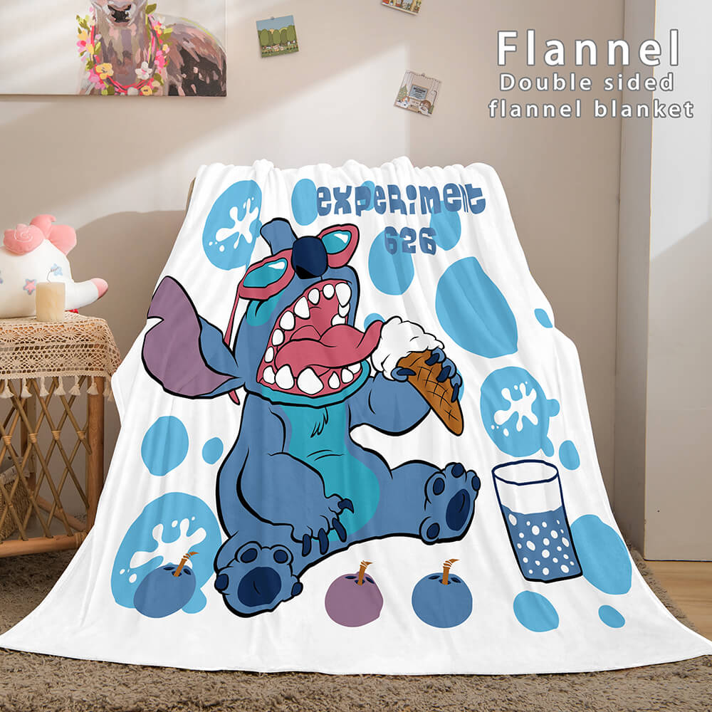 Stitch Cosplay Flannel Throw Blanket Micro Fleece Plush Blanket