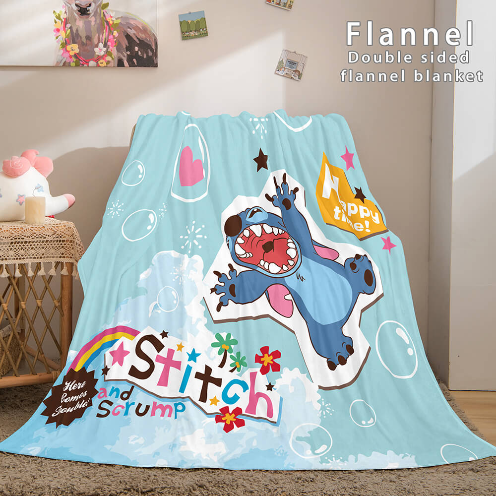 Stitch Cosplay Flannel Throw Blanket Micro Fleece Plush Blanket