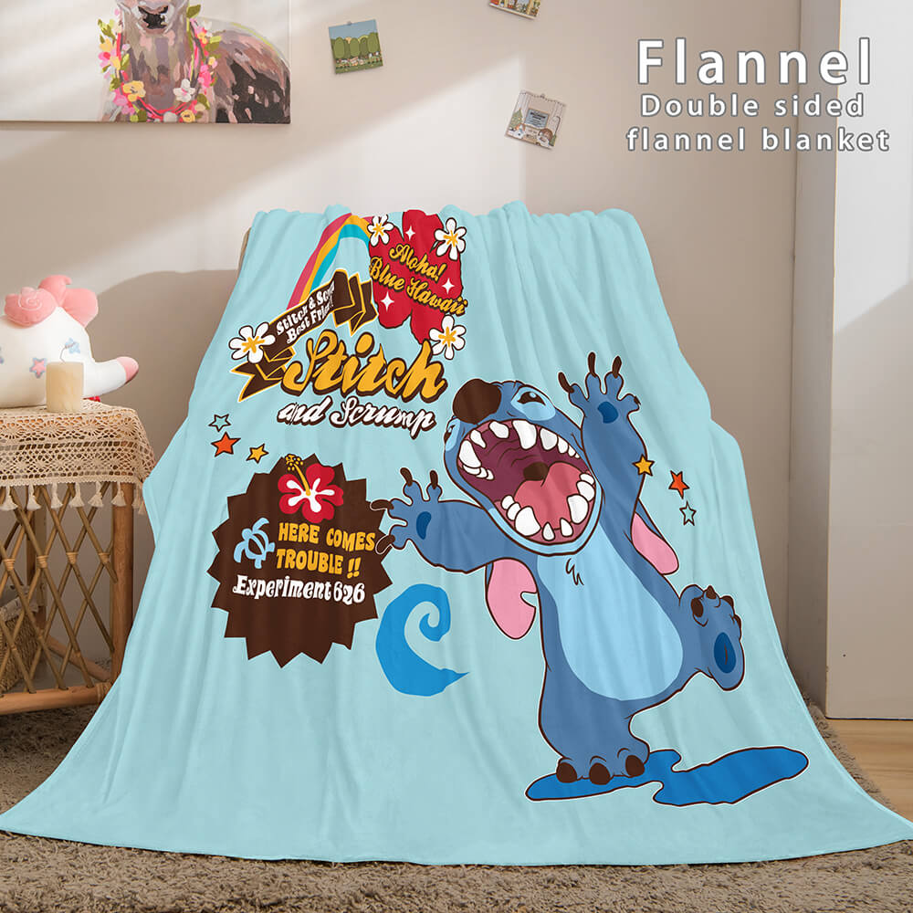 Stitch Cosplay Flannel Throw Blanket Micro Fleece Plush Blanket