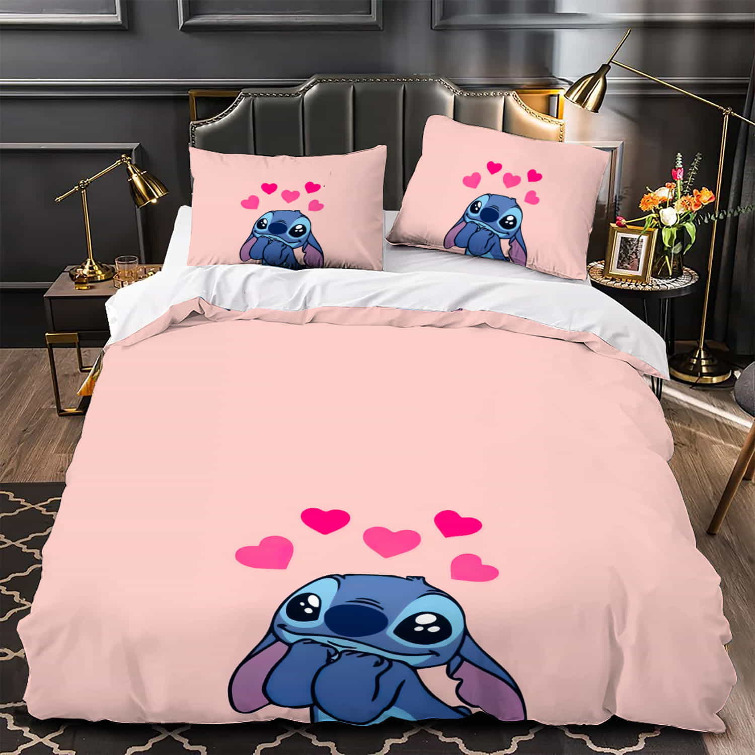 Stitch Pattern Duvet Cover Kids Room Bedding Sets Without Filler
