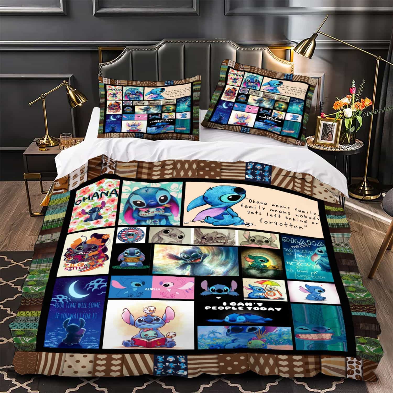 Stitch Pattern Duvet Cover Kids Room Bedding Sets Without Filler