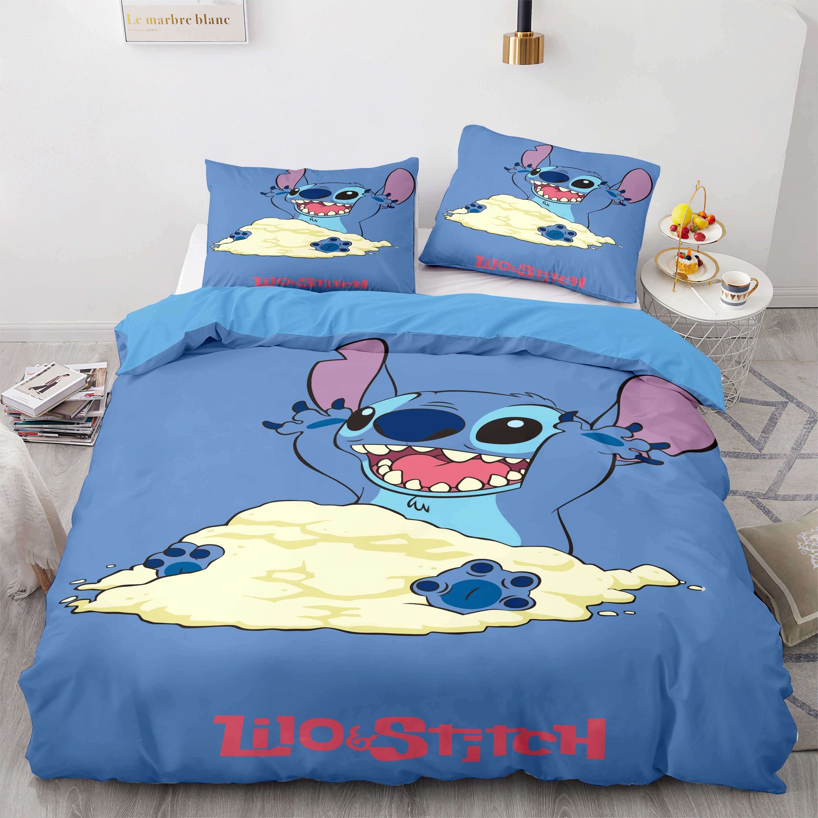 Stitch and Scrump Bedding Set Cosplay Quilt Duvet Cover Bed Sets