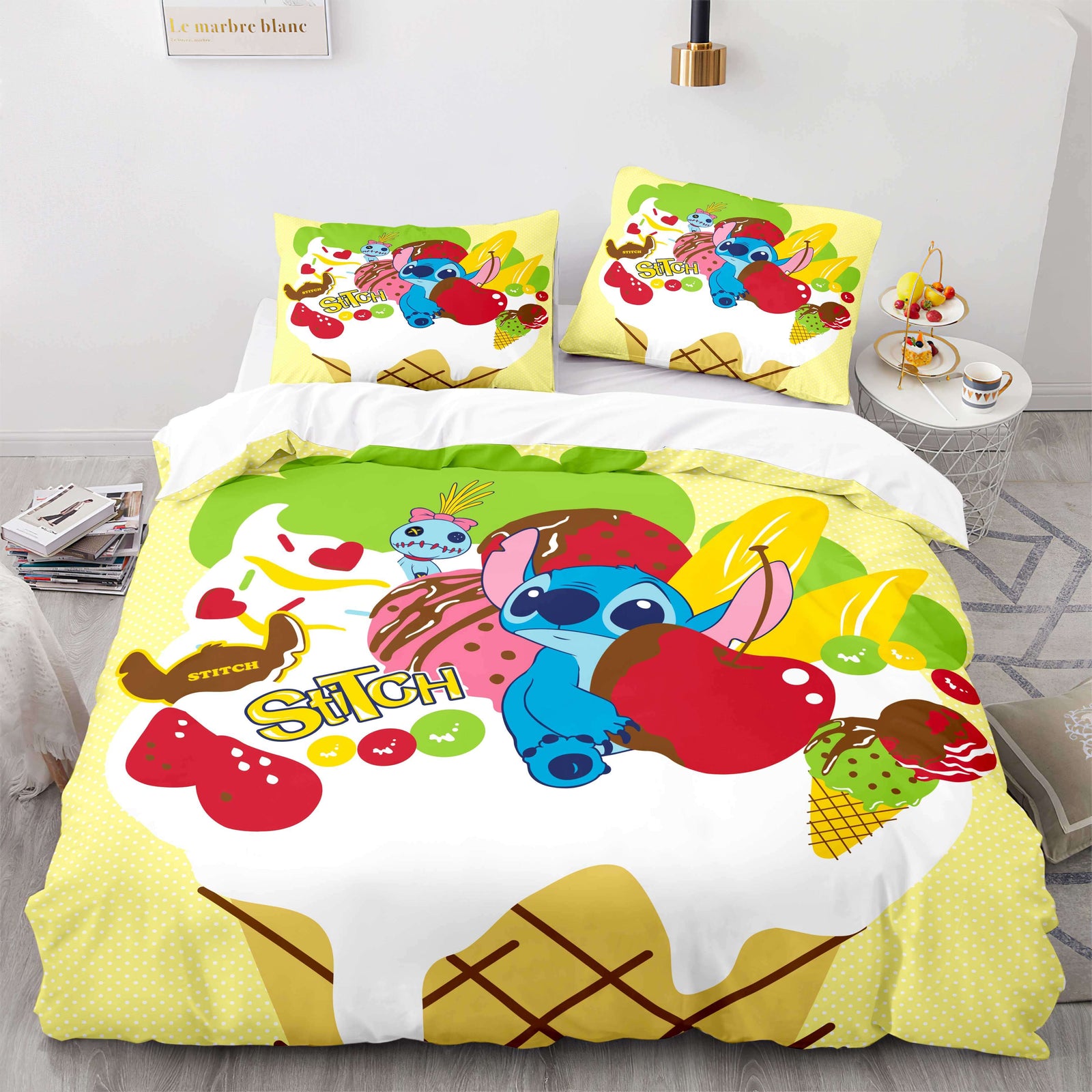 Stitch and Scrump Bedding Set Cosplay Quilt Duvet Cover Bed Sets