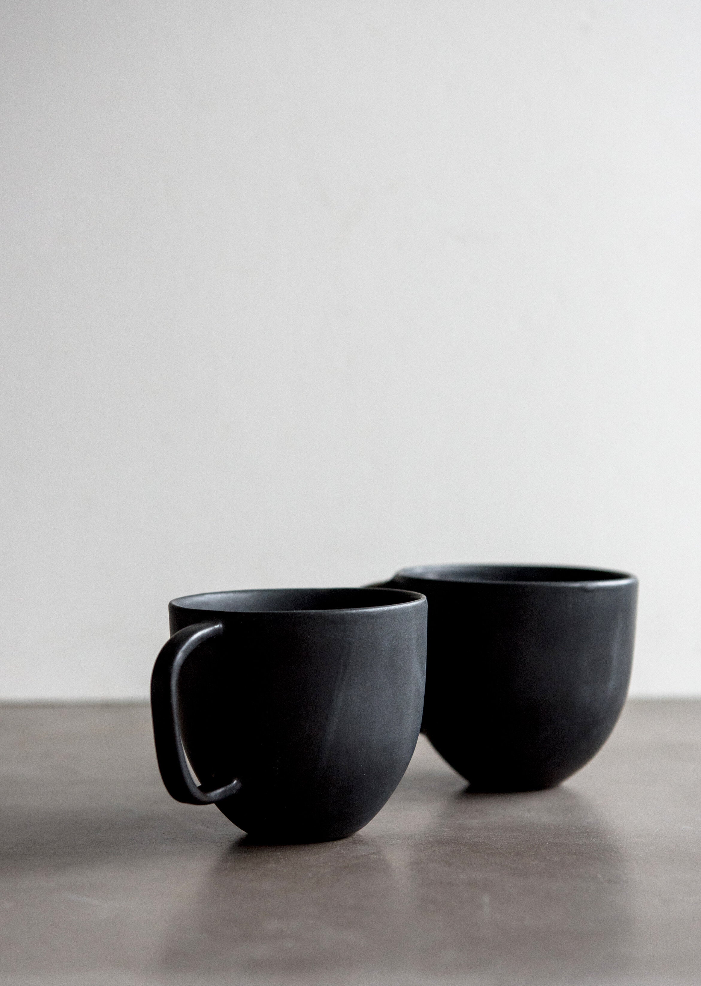 Black Matte Stoneware Coffee Mug