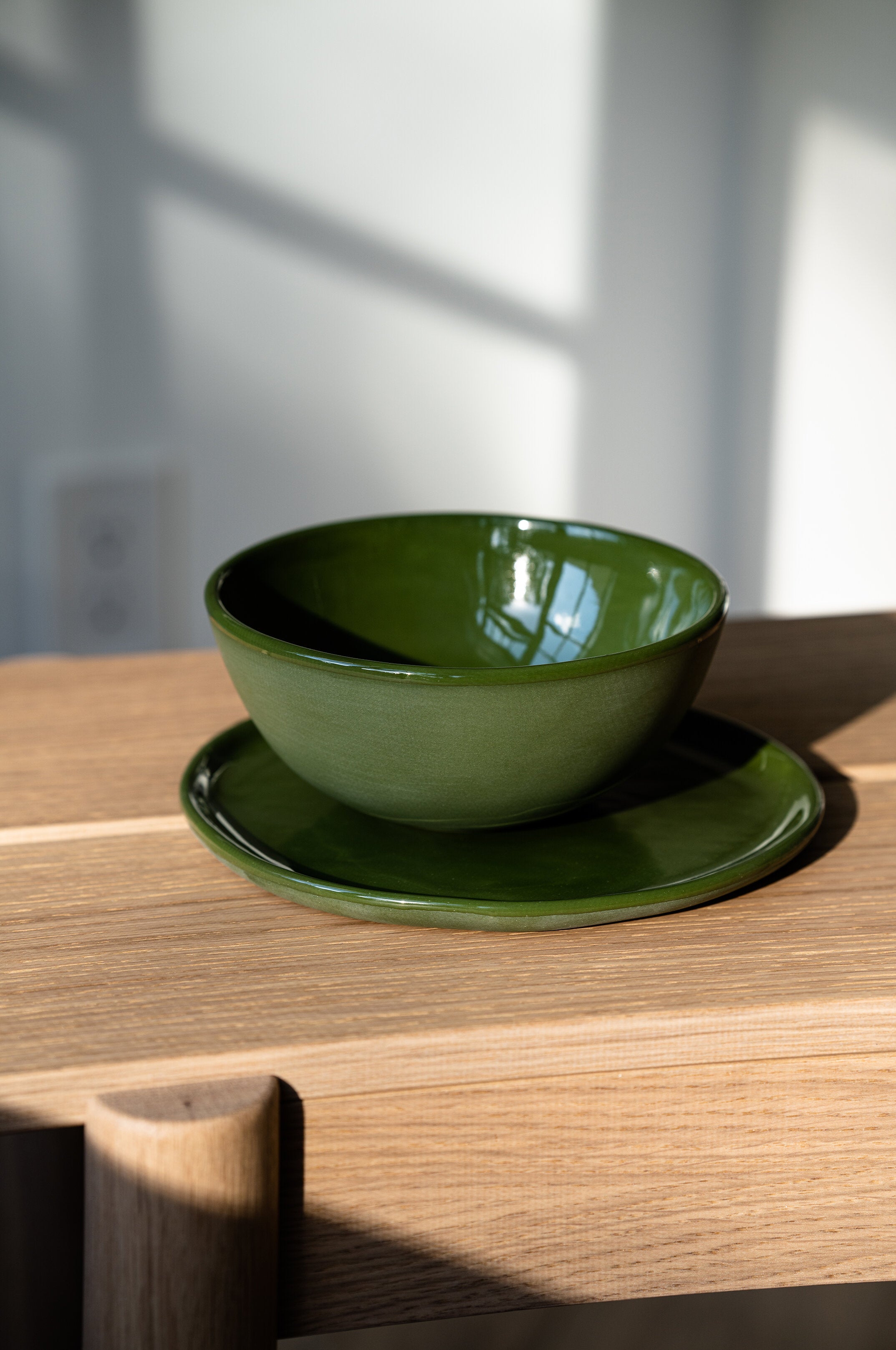 Handmade Porcelain Bowl. Green