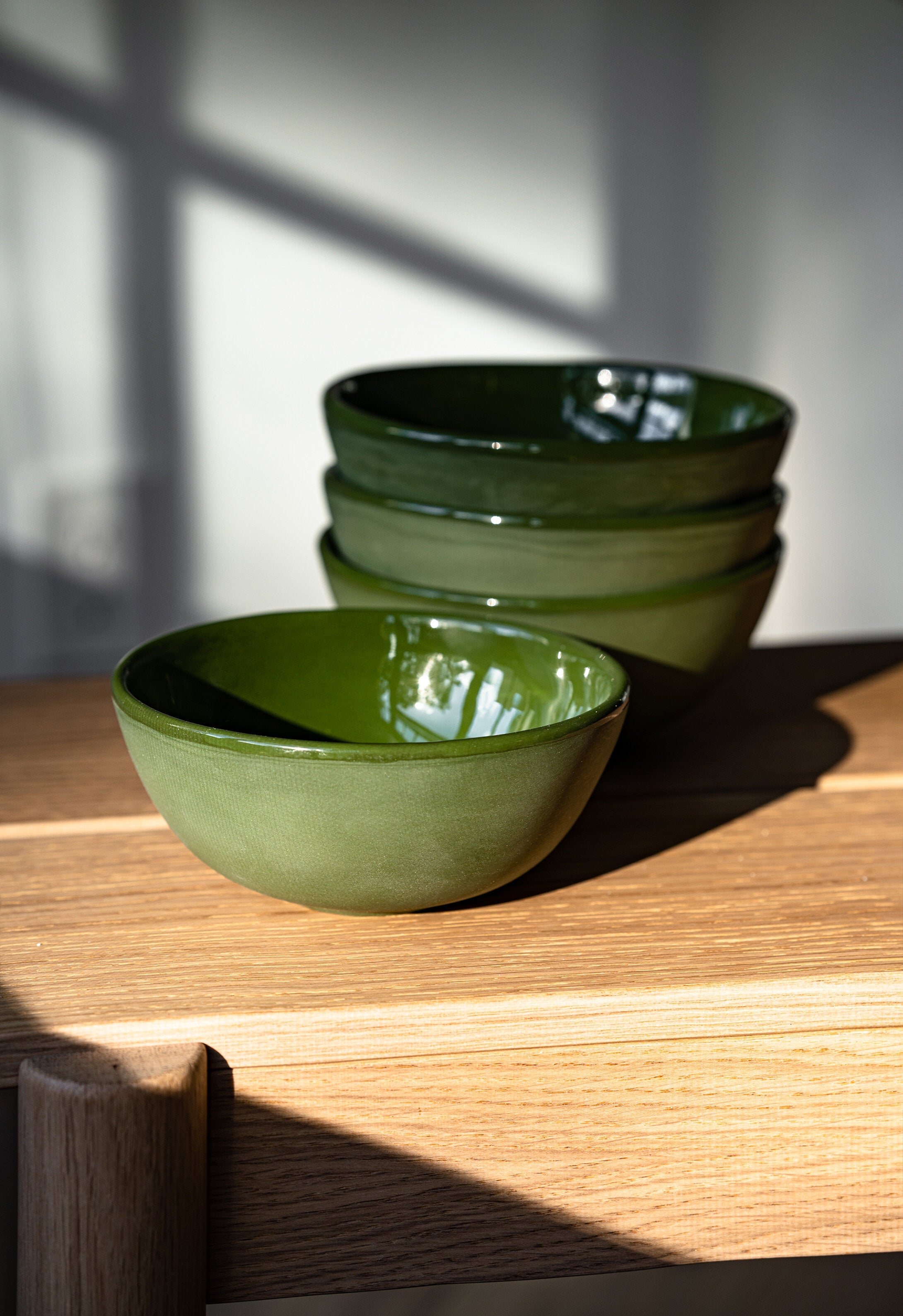 Handmade Porcelain Bowl. Green