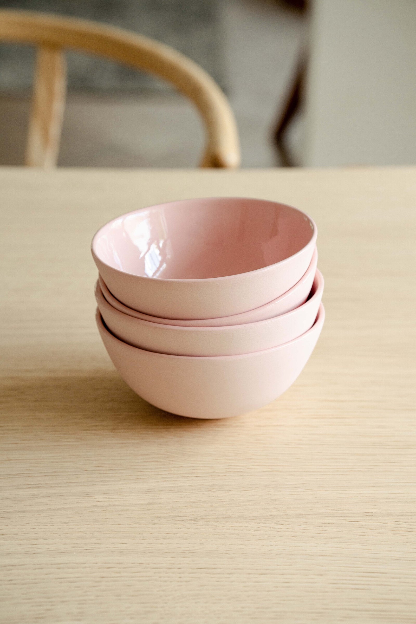 Handmade Porcelain Bowl. Powder Pink