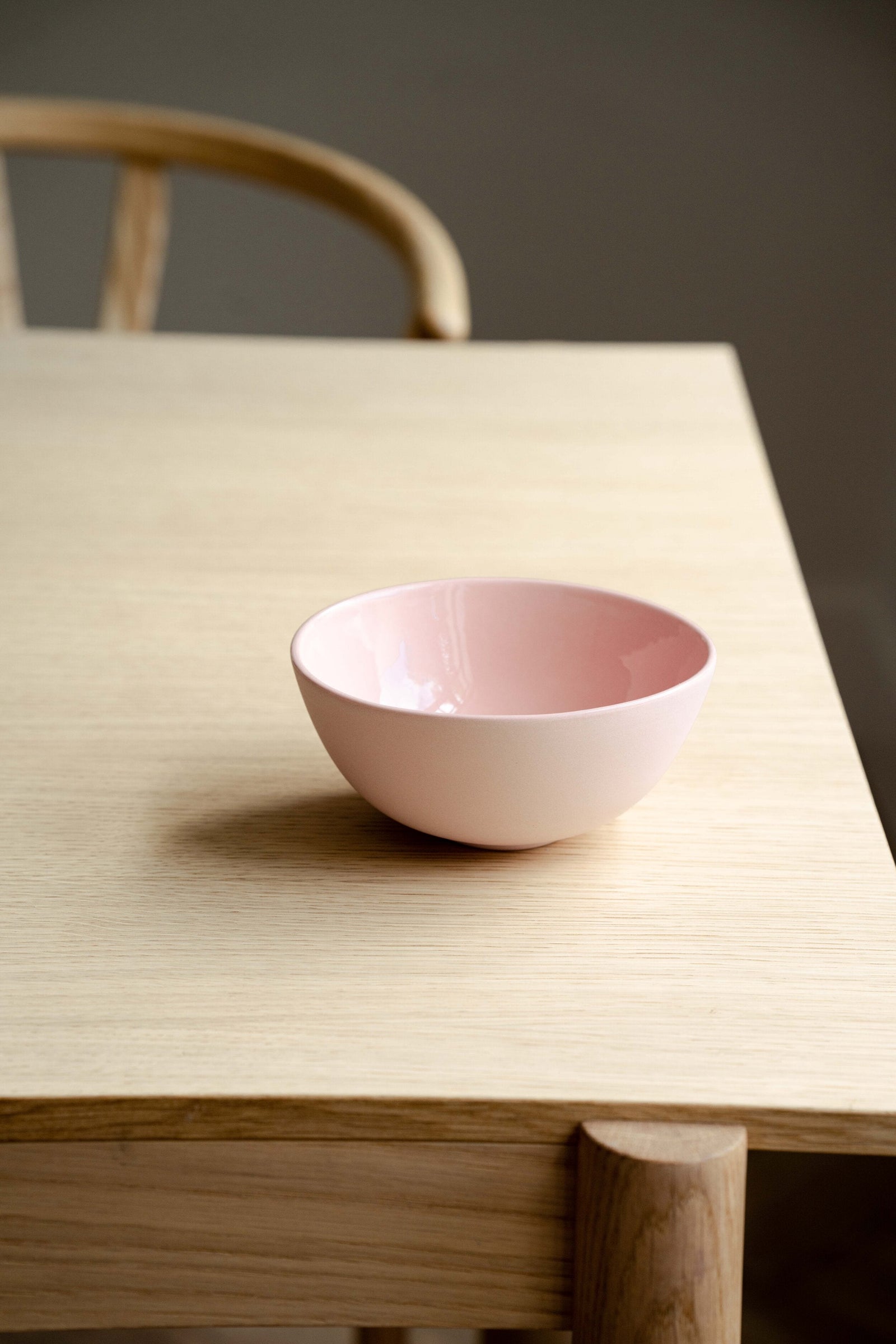 Handmade Porcelain Bowl. Powder Pink