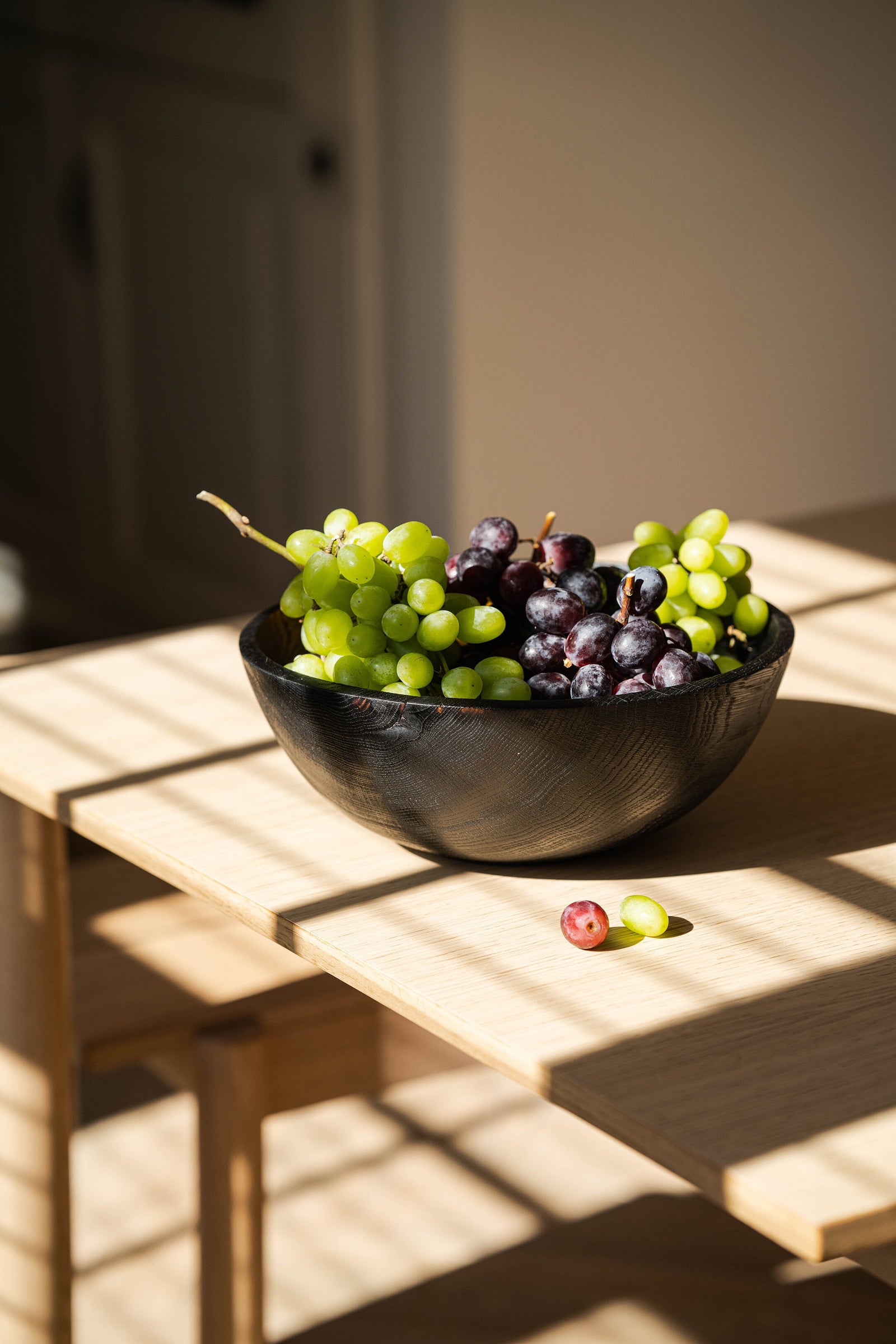 Hand-Carved Large Charred Wood Bowl