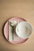 Handmade High-sided Porcelain Dinner Plate. Powder Pink