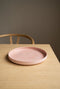 Handmade High-sided Porcelain Dinner Plate. Powder Pink