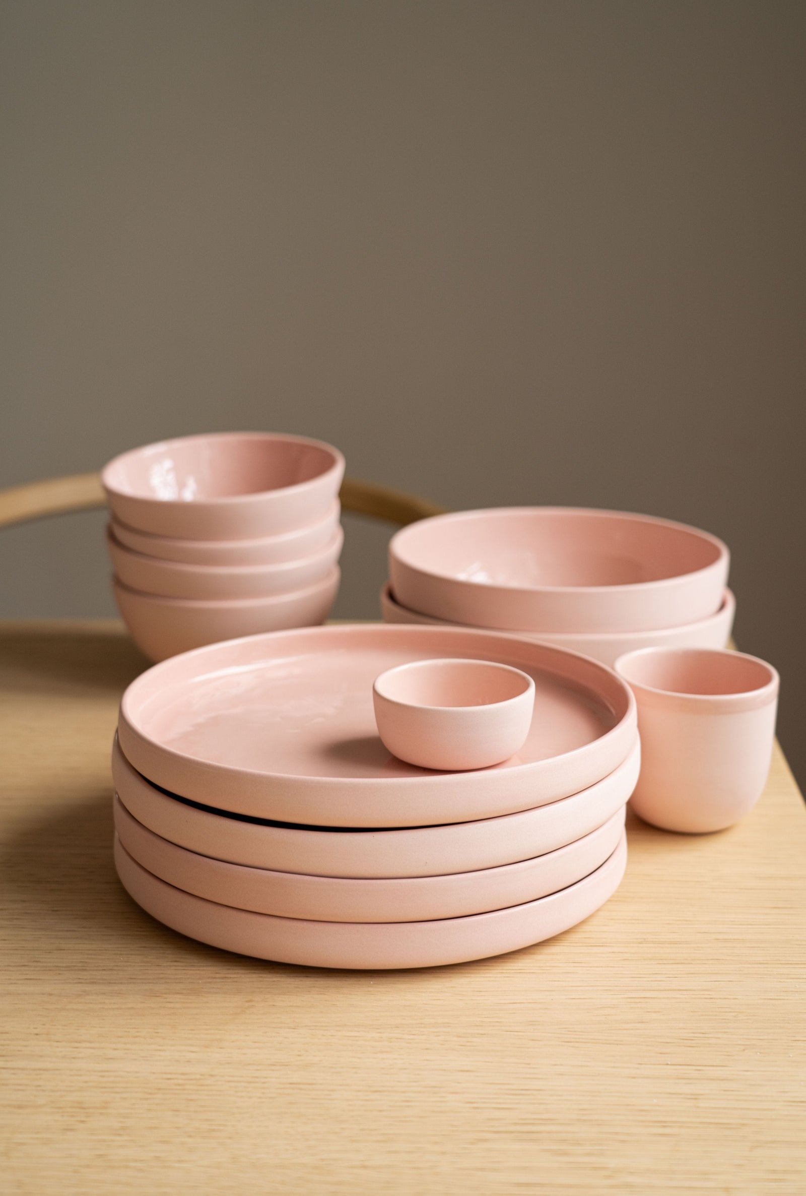 Handmade Porcelain Bowl. Powder Pink