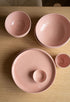 Handmade High-sided Porcelain Dinner Plate. Powder Pink