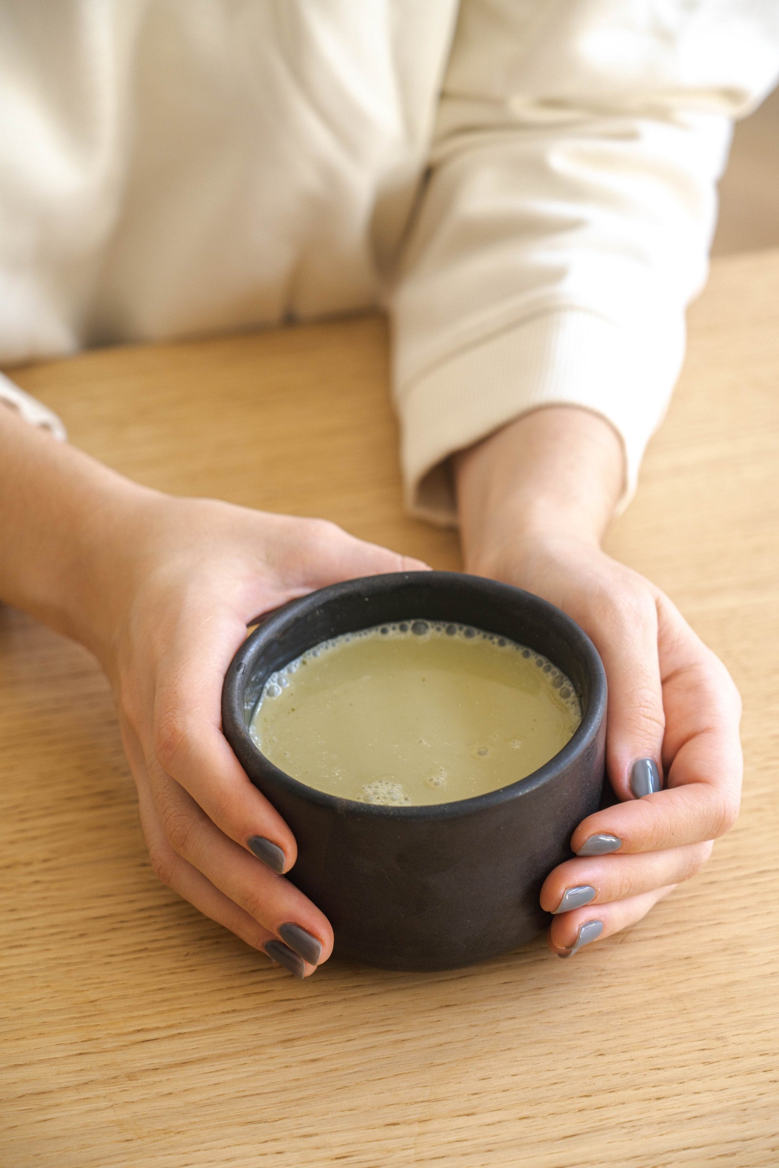 Black Matte Stoneware Matcha Bowl