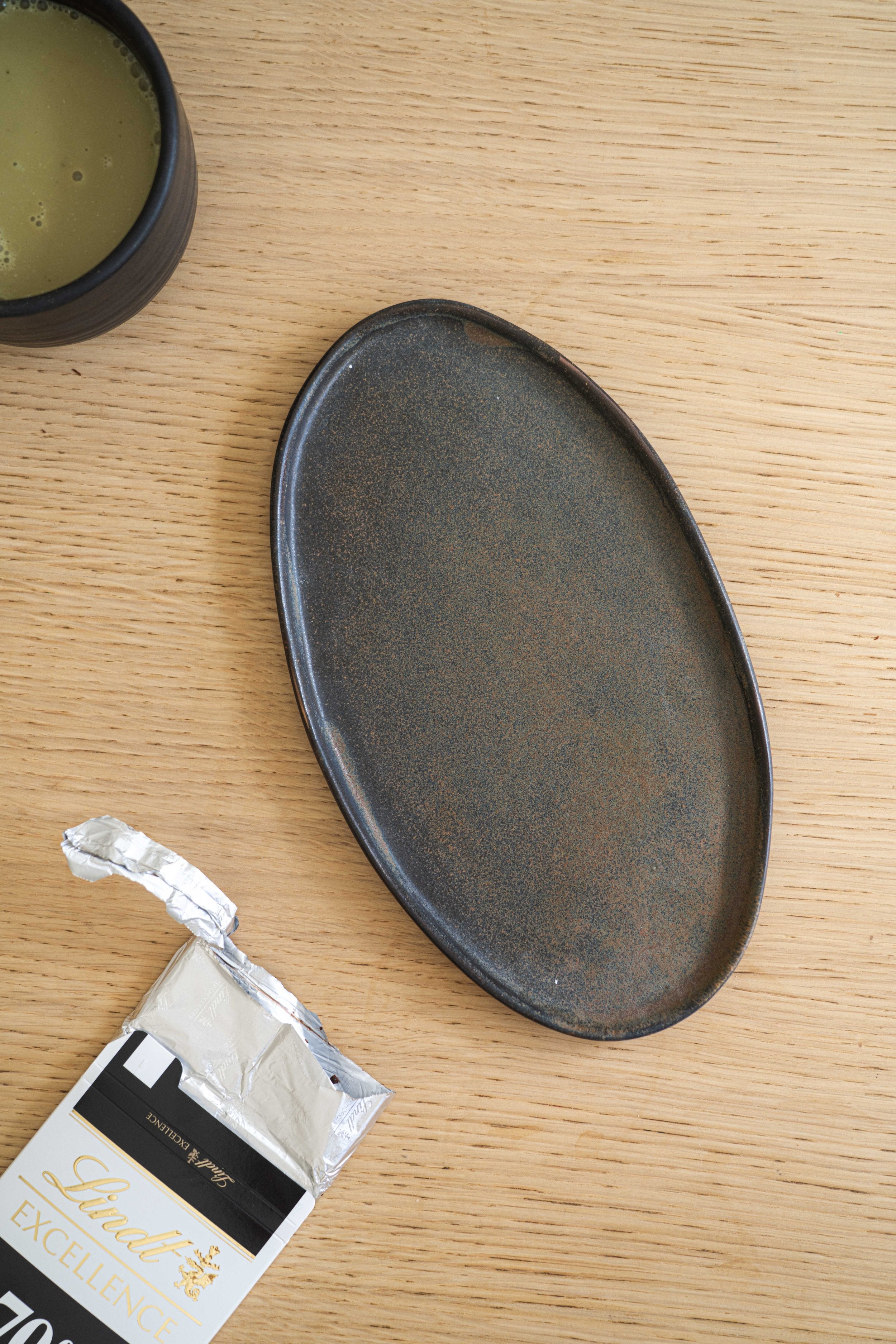 Rust Stoneware Oval Serving Platter