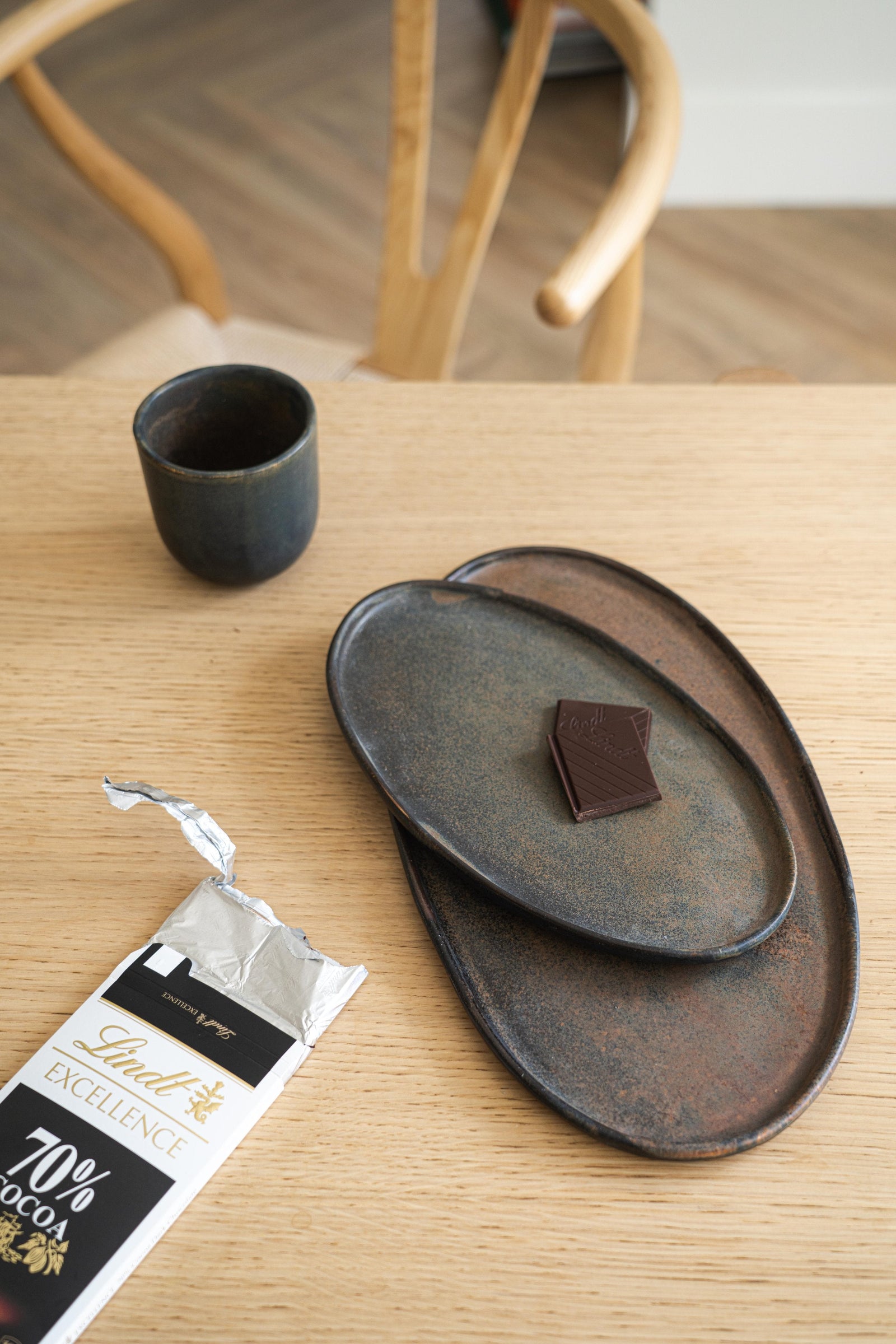 Rust Stoneware Oval Serving Platter