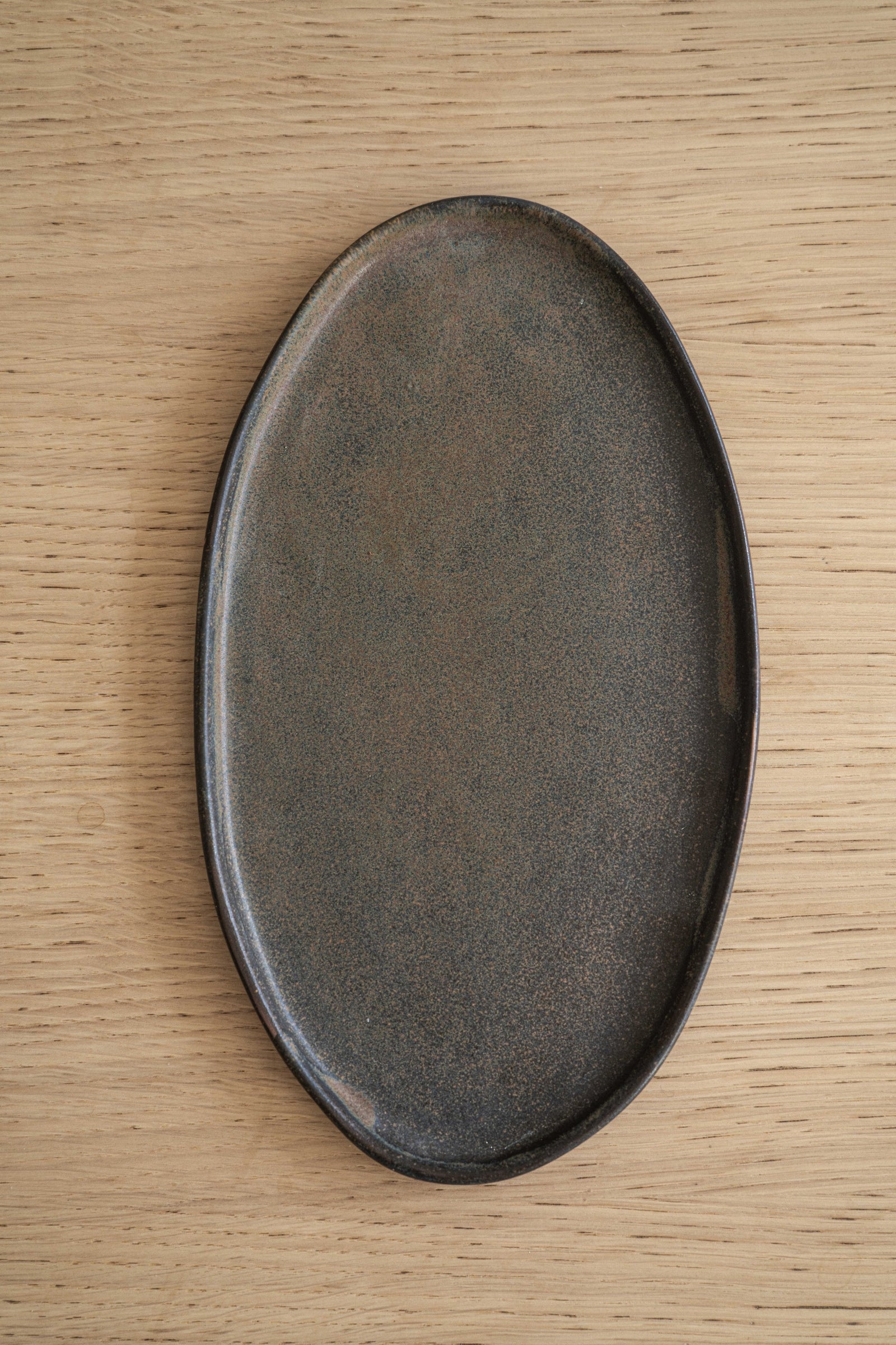 Rust Stoneware Oval Serving Platter