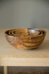 Hand Carved Walnut Wood Nesting Bowl Set