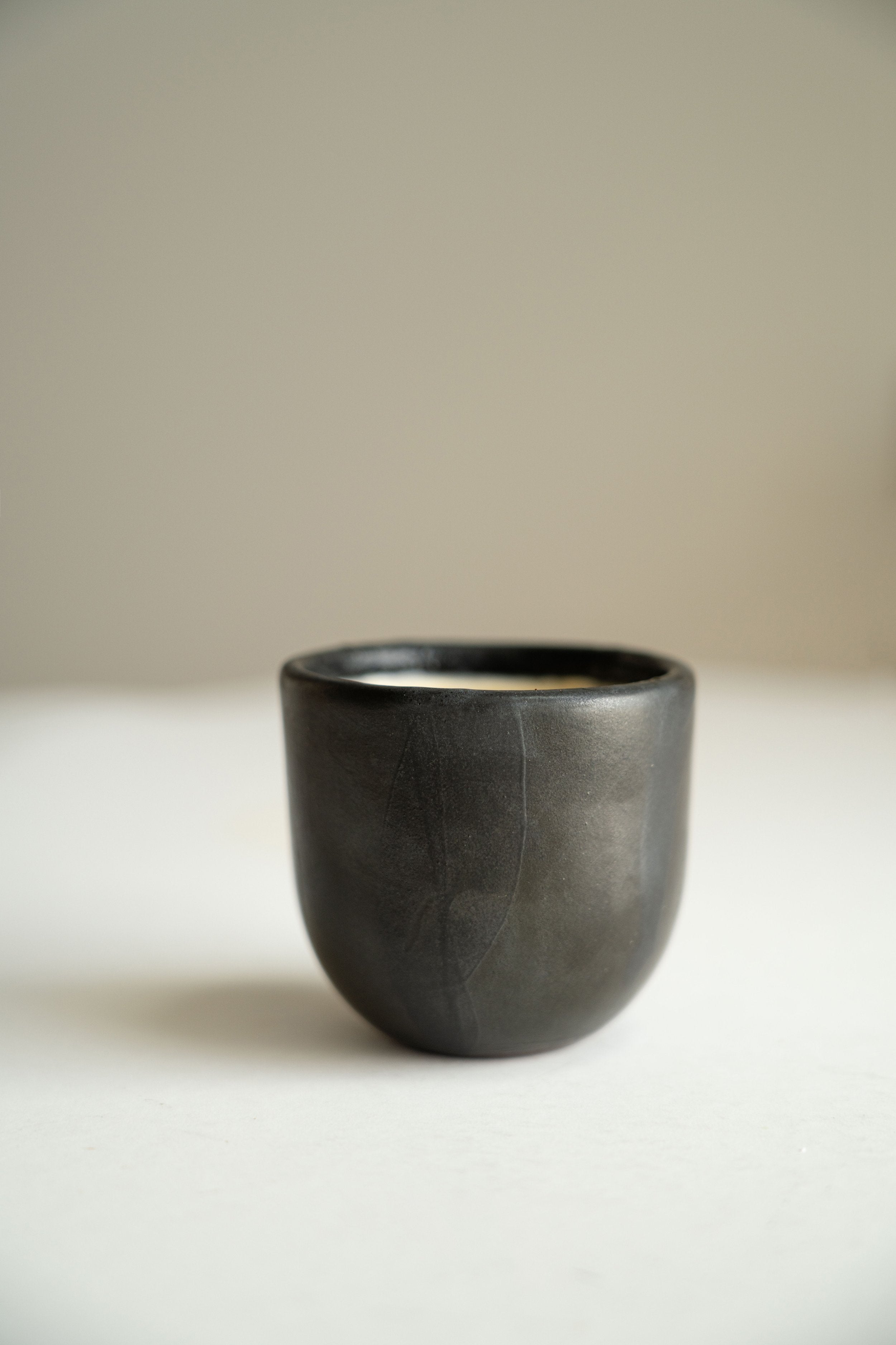 Black Stoneware Espresso Coffee Cup