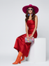 Strapless Satin Slit Long Dress For Women, Upper East Side, BYMANYC New York.