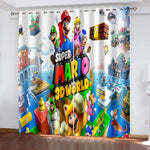 Super Mario Curtains Pattern Blackout Window Drapes