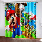 Super Mario Curtains Pattern Blackout Window Drapes