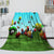 Super Mario Pattern Blanket Flannel Throw Kids Room Decoration