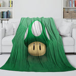 Super Mario Pattern Blanket Flannel Throw Kids Room Decoration