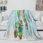 Super Mario Pattern Blanket Flannel Throw Kids Room Decoration