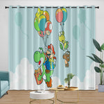Super Mario Pattern Curtains Blackout Kids Room Window Drapes