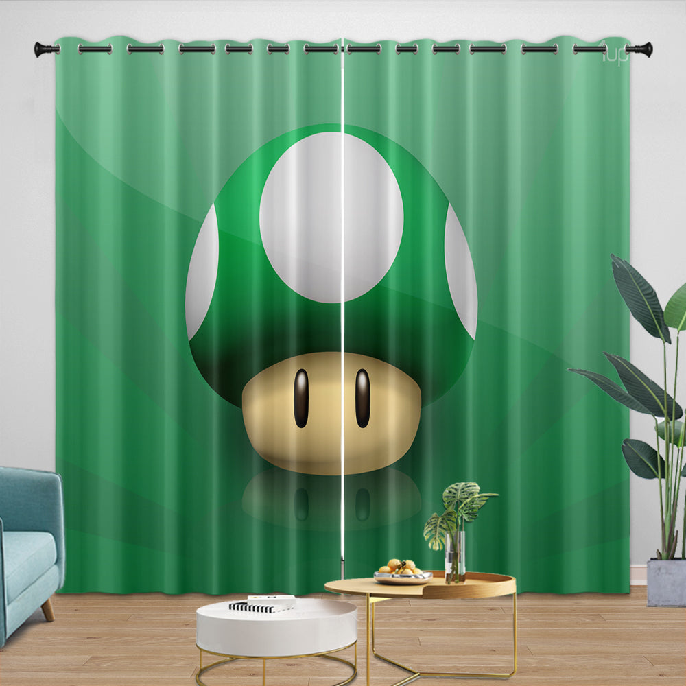 Super Mario Pattern Curtains Blackout Kids Room Window Drapes