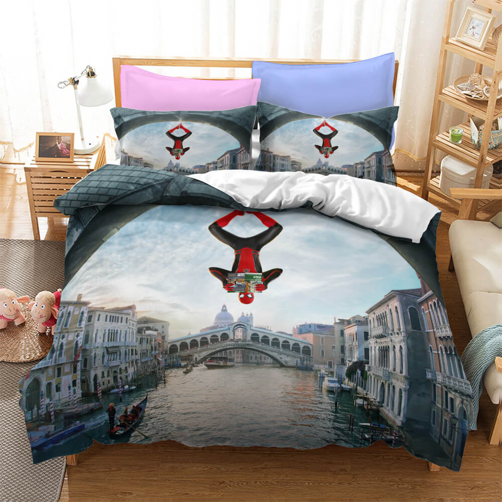 Superhero Spiderman Bedding Set Quilt Cover Without Filler
